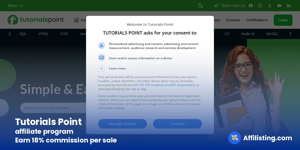 Tutorials Point affiliate program