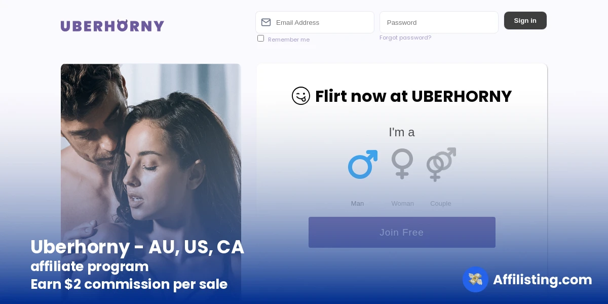 Uberhorny - AU, US, CA affiliate program