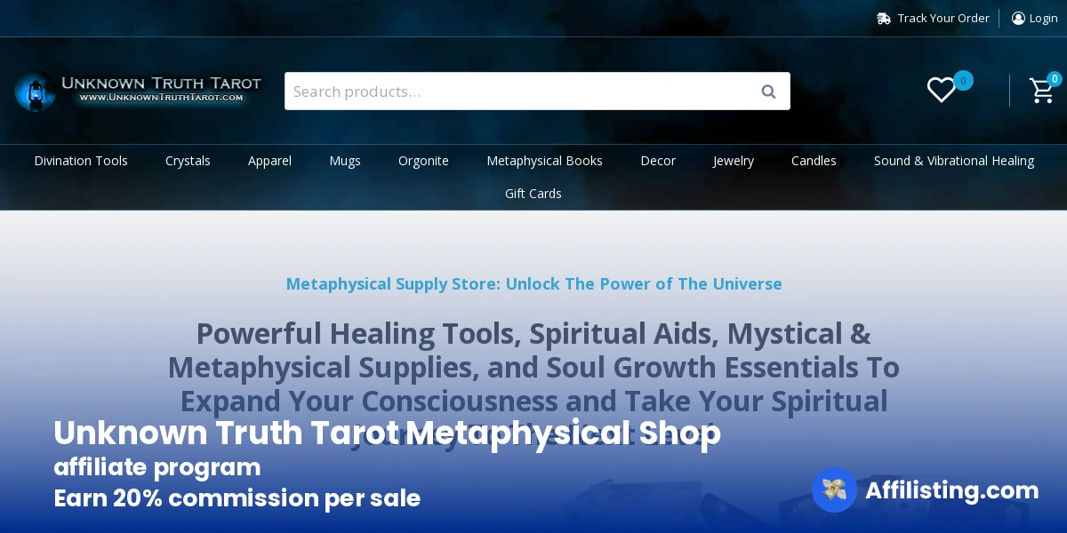 Unknown Truth Tarot Metaphysical Shop affiliate program