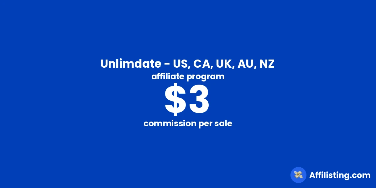 Unlimdate - US, CA, UK, AU, NZ affiliate program