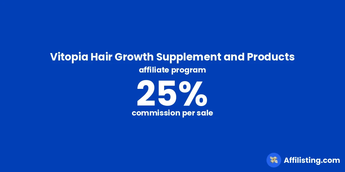 Vitopia Hair Growth Supplement and Products affiliate program