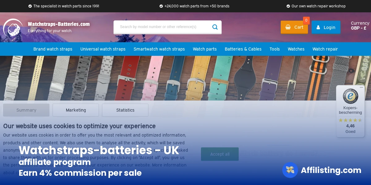 Watchstraps-batteries - UK affiliate program