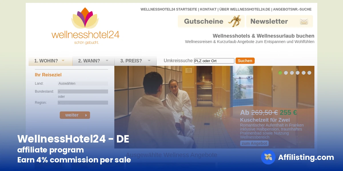 WellnessHotel24 - DE affiliate program