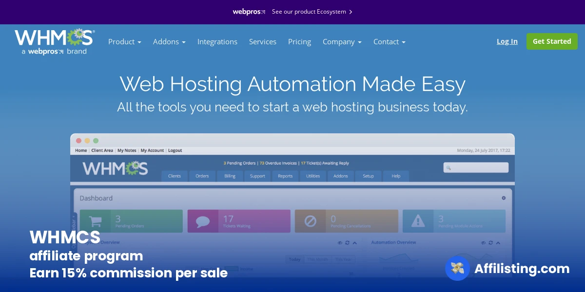 WHMCS affiliate program