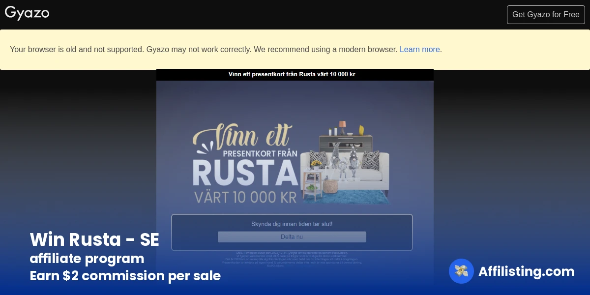 Win Rusta - SE affiliate program