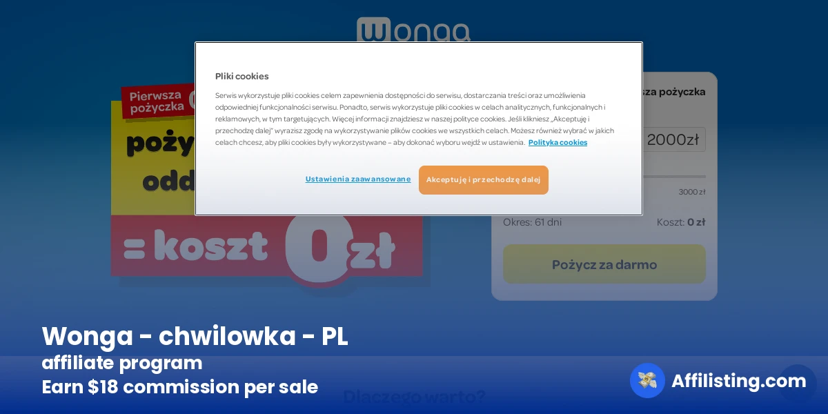 Wonga - chwilowka - PL affiliate program