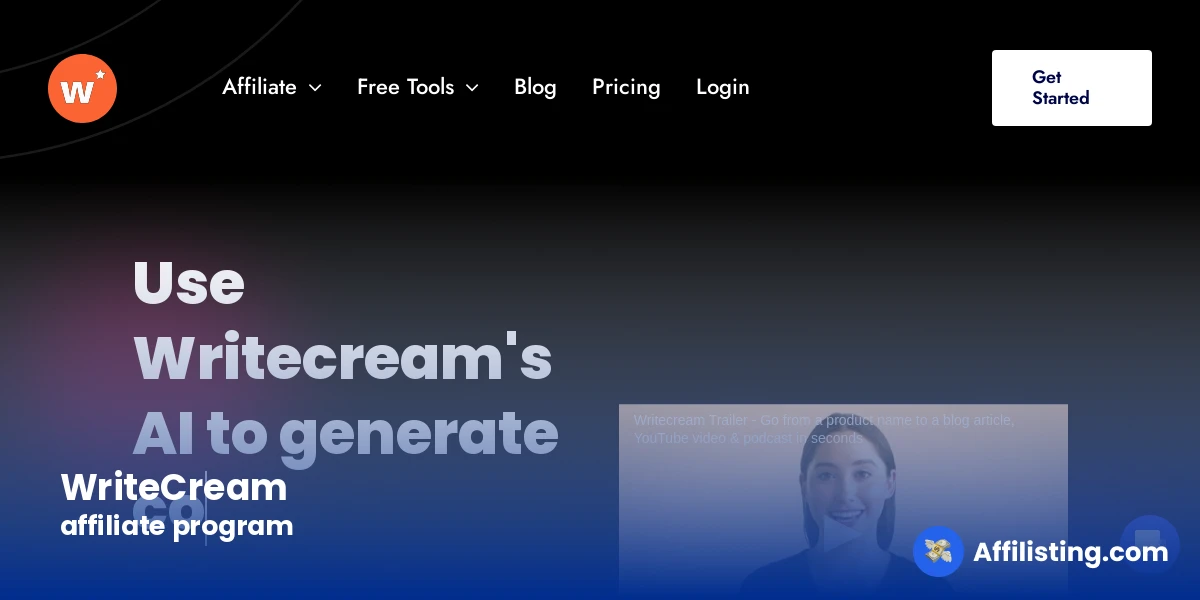 WriteCream affiliate program