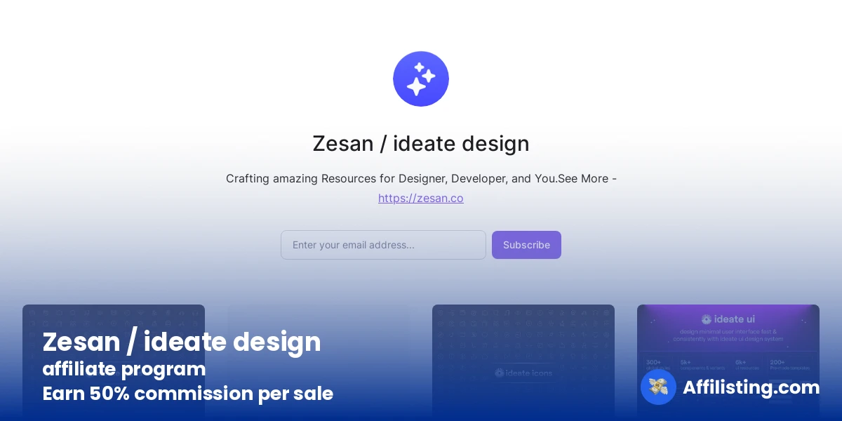 Zesan / ideate design affiliate program