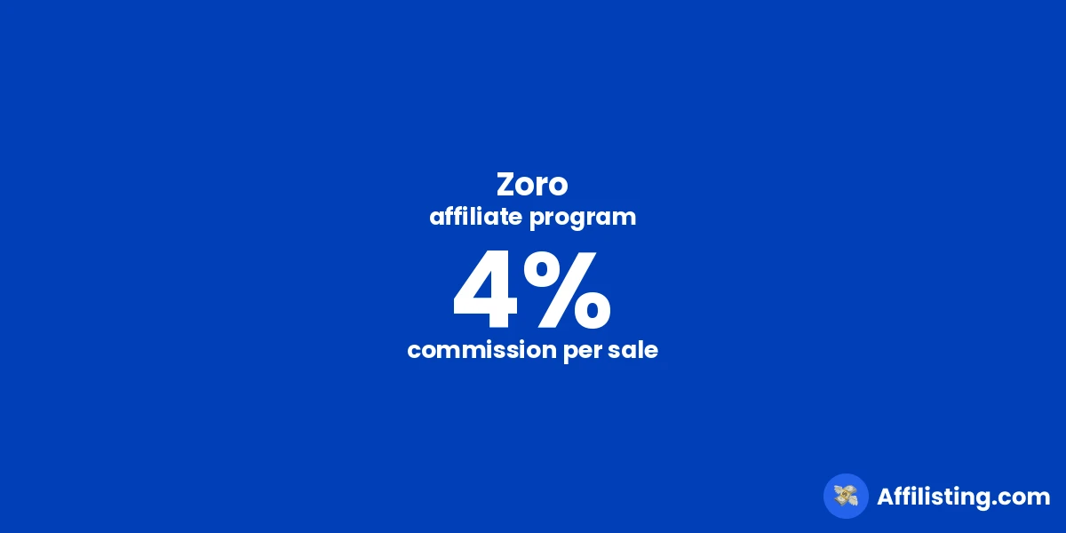 Zoro affiliate program